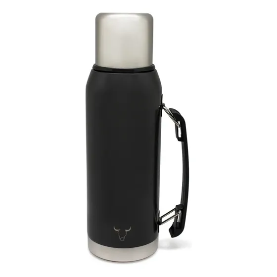Termo De 1 Litro Agua Caliente Wayu Acero Inoxidable Color Negro