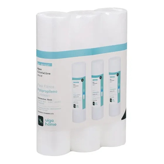 Pack 3 Unidades Filtro Polipropileno 10 X2,75 - 5 Micras Color Blanco