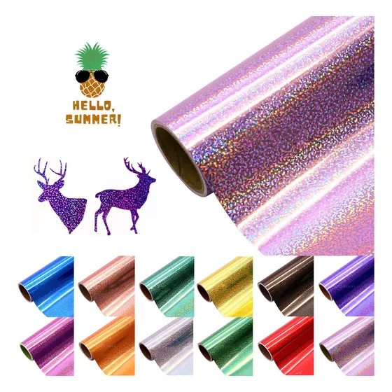Vinil De Corte Adhesivo Para Cricut Cameo Silhouette Holográfico Sparkle 30cm 12 Hojas Stampcolour