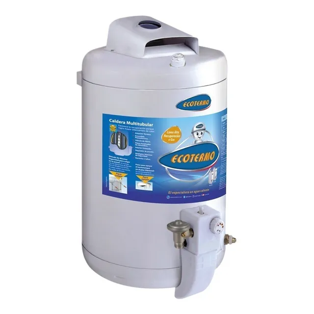 Termotanque A Gas Natural Ecotermo Alta Recuperación 53l Color Blanco