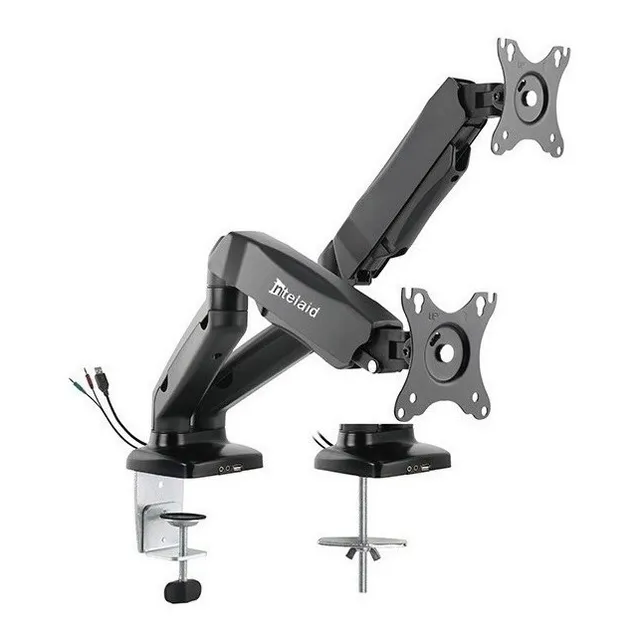 SOPORTE MONITOR DOBLE HIDRÁULICO 17 A 32 INTELAID IT-DGB2U NEGRO