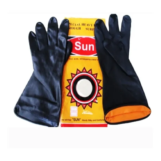 Guante Industrial Limpieza De Goma Negro Calibre 20