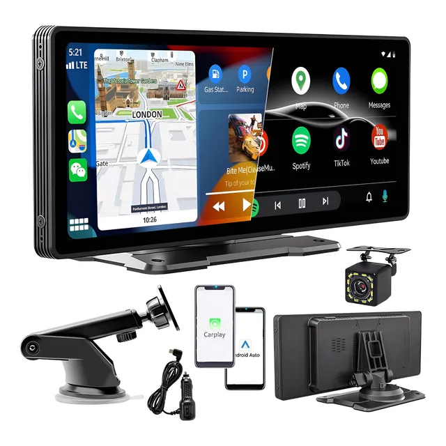 Radio De Coche Portátil Carplay+android Auto De 10,26 Pulgad