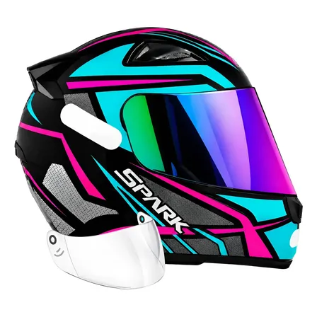 Capacete Ebf Spider Tiffany Mais Viseira Camaleão