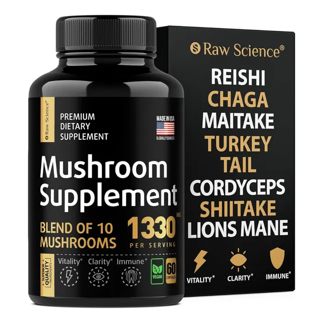 Mushroom Supplement Melena De Leon Hongos Shiitake Nootropic Sabor Natural