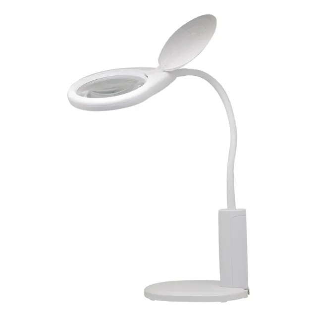 Lámpara De Mesa Ajustable Con Lupa Y Luzled Blanco No.tj120c