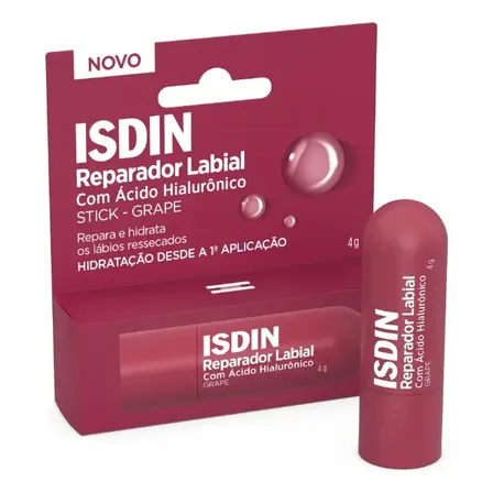 Reparador Labial Em Stick Grape Cor Bordô 4g Isdin