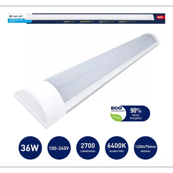 Lampara Led Plana 36 Wats Pared Techo 120 Cm