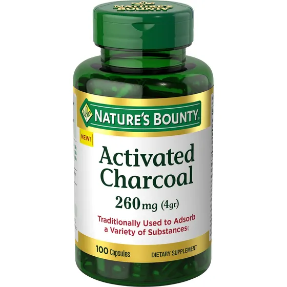 Suplemento De Carbón Activado Nature's Bounty 260 Mg 100 Cáp