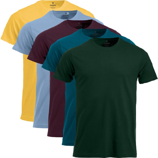 Kit 5 Camisetas Masculinas Slim Básicas Coloridas Premium Kit 5 Camisetas Masculinas Slim Básicas Coloridas Premium