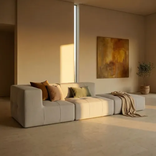 Sofá Cama Modular Bouclê Terracota Na Caixa Chaise Bilateral