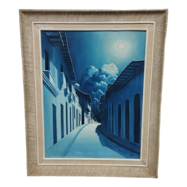Regulo Flores Cuadro Al Óleo Calle De La Guaira 72x59cm