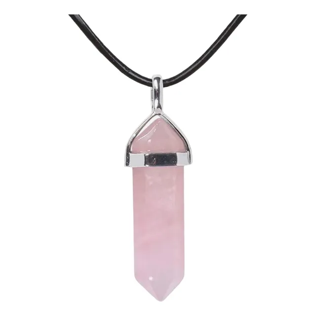 Collar De Cuarzo Piedra Natural  - Con Cordon