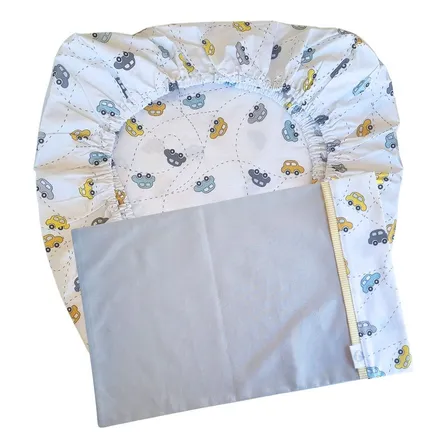 Sabana Bajera Y Funda De Almohada De Colecho Diseño Autitos