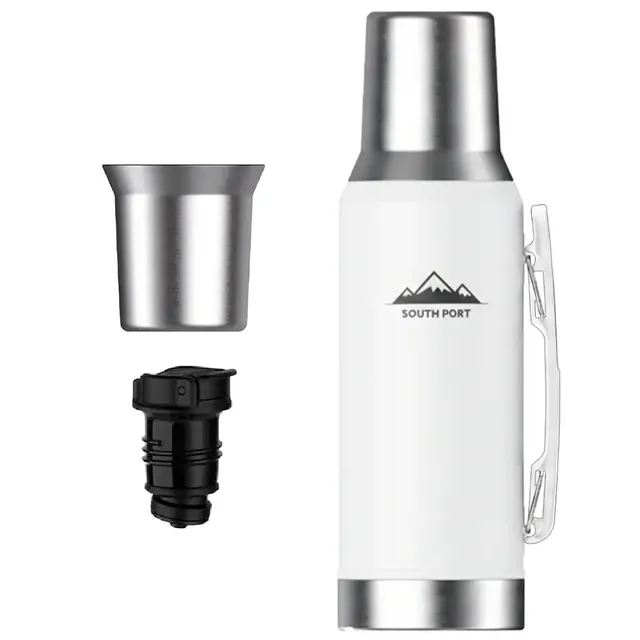 Termo Acero Inoxidable South Port By Gadnic 1,2 Litros Manija Blanco