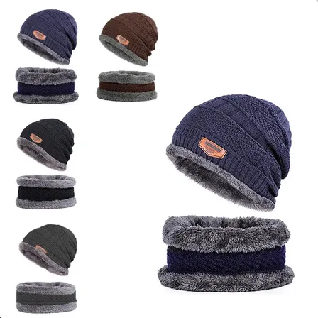 Touca De Inverno Gorro De Frio De Lã Toca + Gola Cachecol