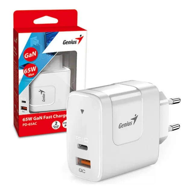 Cargador Genius Pd-65ac 65w Blanco