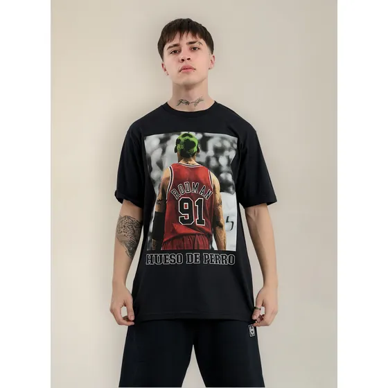 Remera Hueso De Perro Oversized Algodón Denis Rodman Hombre