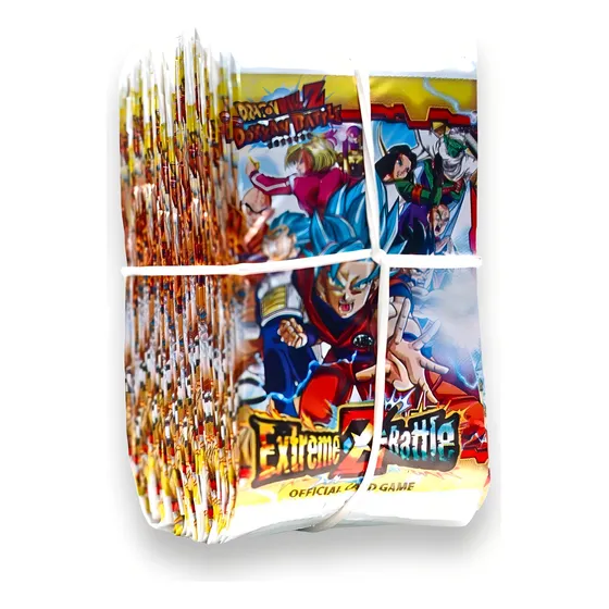 Kit 50 Pacotinhos = 200 Cards Dragon Ball Z Goku Bater Bafo