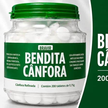 Pastilha Bendita Canfora Bravir Armários E Gavetas Pote 200