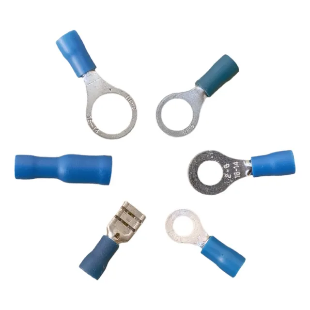 Terminales Aisladas Pvc Azul 14-16-18 Awg Kit Con 300pz