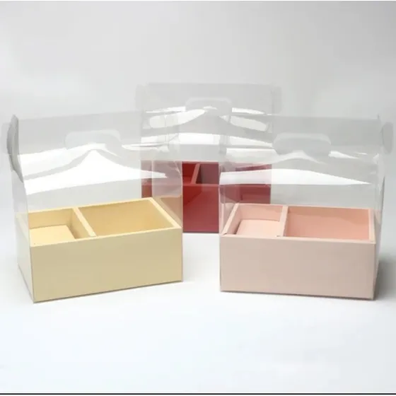 Caja Acetato Transparente Grande Con Base . Pack 3 Unds