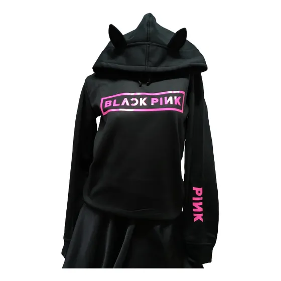 Suéter Black Pink Con Orejitas Unisex Por Encargo 