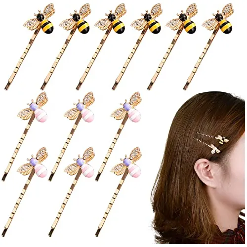 Luckycivia 12 Pcs Metal Cute Bee Hairpin, Exquisite 4wl7b