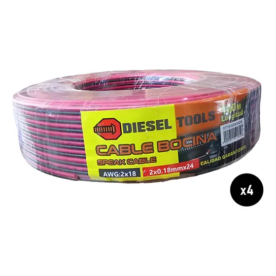 Cable Para Cornetas Bocina Audio Numero 18 Rollo 100mts