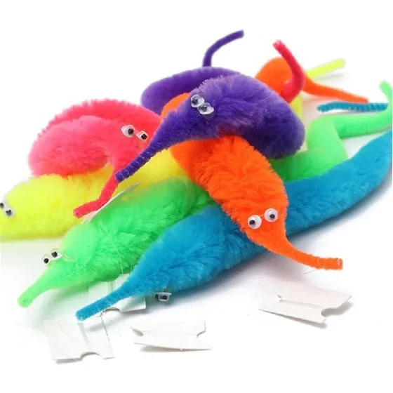 6 Twisty Worm Brinquedo Incrível Mágica Com Fio Pelúcia Show