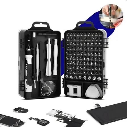 Kit Chave Precisão Profissional 115 Peças Magnético Manutenção Celular Notebook Jogo Compacta Multiuso iPhone Computador Vídeo Game Tablet Philips FendaTorx Y Nixzen