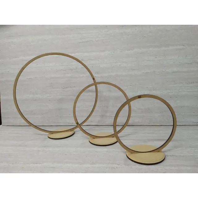 Aro Con Base Para Decoracion ,mdf De 6 Y 9 Mm,  26 Mm Diame