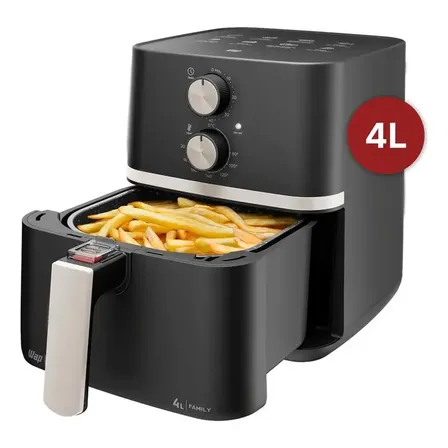 Fritadeira Elétrica Wap Air Fryer Family 4l Antiaderente E Com Desligamento Automático 1500w Preto, Cinza E Champagne 220v