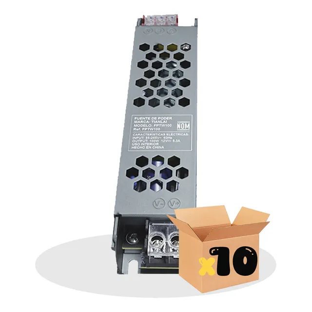 Pack De 10 Fuentes De Poder 100 Watts Con Protección Corto Circuito Y Sobretensión 12v Eficiencia Energética