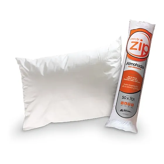 Almohada inteligente Zip Vellón siliconado 50x70cm color Blanco