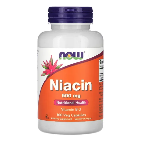 Niacin Vitamina B3 Now 500mg 100 Capsulas