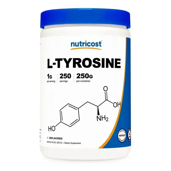 Nutricost L-tyrosine Polvo 250g - Vegano Sabor Sin Sabor