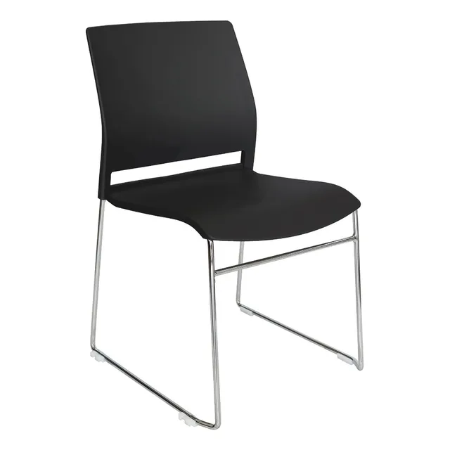 Silla De Visita Delta Para Oficina Sala De Espera Cómoda Color Negro