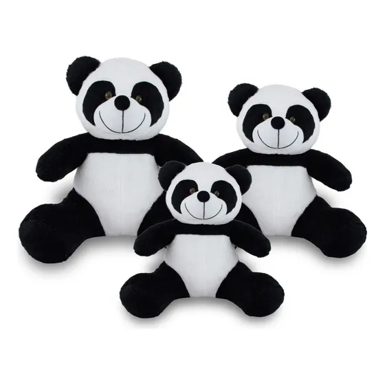 Trio De Ursinhos Panda Para Nichos 20cm, 25cm E 30cm Cor Padrão