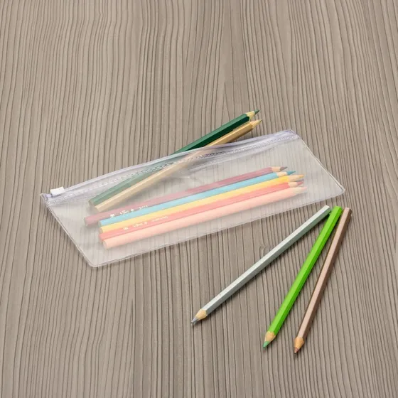 Kit 35 Unid Estojo Zip Zap Cor Transparente Liso
