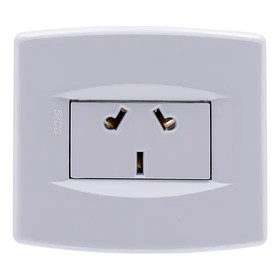 Llave De Luz Sica - 1 Toma Enchufe Argentino Mignon - Blanca