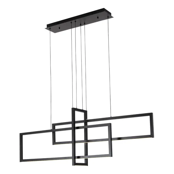 Candelabro 47  Largo Negro Moderno Led Regulable Colgante 30
