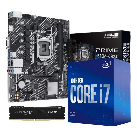 Kit Upgrade Core I7 10700f H510 Asus Memória 16gb Ddr4
