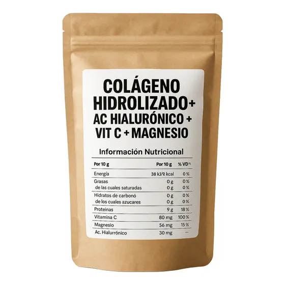 Colágeno Hidrolizado+ Ac Hialuronico+ Vit C+ Magnesio 500 Gr
