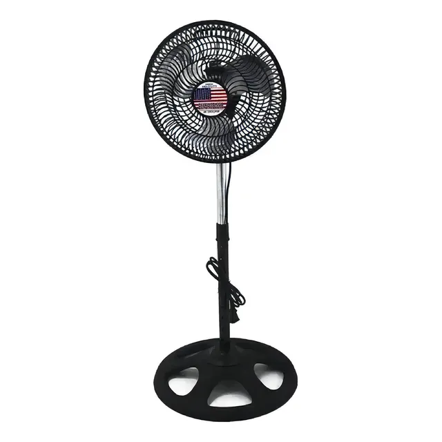 Ventilador Pedestal De Pie 10 Pulgadas Con 3 Aspas De Metal Color De La Estructura Negro Color De Las Aspas Gris Diámetro 25 Cm Frecuencia 60 110v