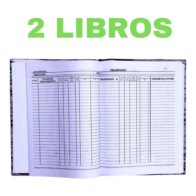 Libro Contable De Accionista 50 Folios