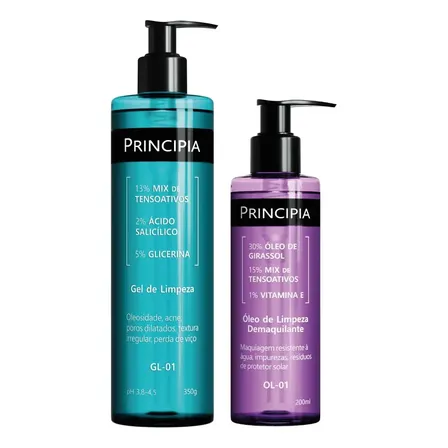 Principia Kit Limpeza Profunda Anti Acne Gl-01 + Ol-01 Momento De Aplicação Dia/noite Tipo De Pele Todo Tipo De Pele
