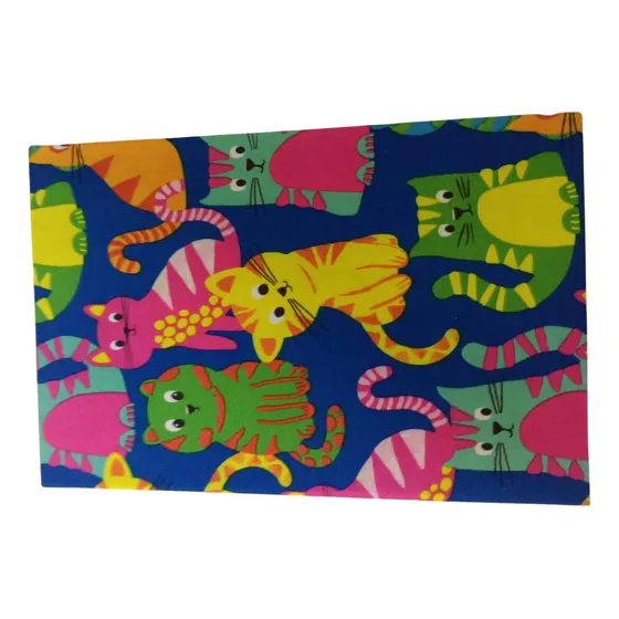 Libreta Artesanal, Forrada En Tela Estampado De Gatos.