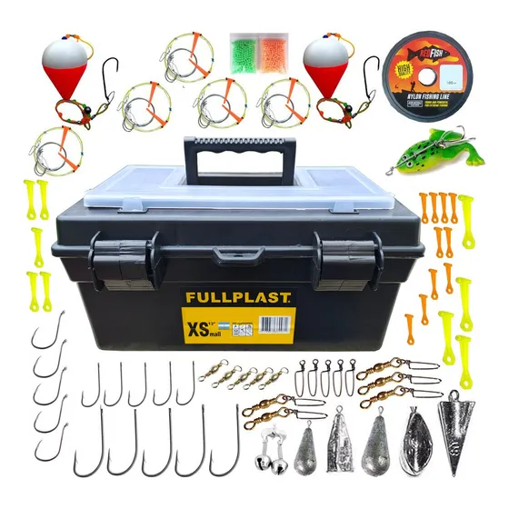Caja De Pesca Completa Variada Señuelos Plomadas Anzuelos