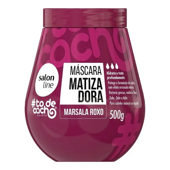 Máscara Matizadora #todecacho Marsala Roxo 500g Salon Line